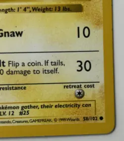 Pikachu Shadowless Red Cheeks 58/102 Base Set Pokemon TCG Card - Image 5