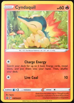 Pokemon TCG Cyndaquil SWSH221 Sword & Shield Cosmos Black Star Promo Card - LP - Image 1