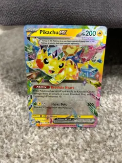 Pokemon TCG Pikachu ex Surging Sparks 057/191 NM Card Double Rare - Image 1