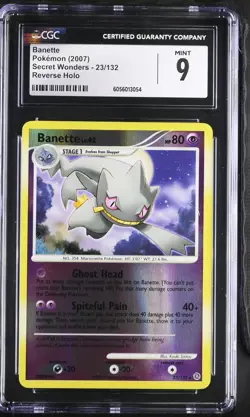 CGC 9 MINT Banette 2007 Secret Wonders 23/132 Reverse Holo Pokemon Card - Image 1