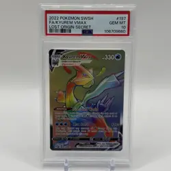 Kyurem VMAX Lost Origin Full Art Secret Rare Card 197/196 2022 ***PSA 10*** - Image 1