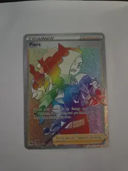 Pokemon Champion's Path Piers Full Art Card 078/073 Secret Rainbow Rare - Image 1