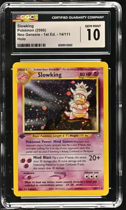 CGC 10 GEM MINT Slowking Neo Genesis 1st Edition 14/111 Holo Pokemon Card - Image 1