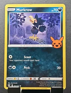 Pokemon 93/163 MURKROW Stamped Halloween Trick or Trade trading card✨🎃EX/NM - Image 1