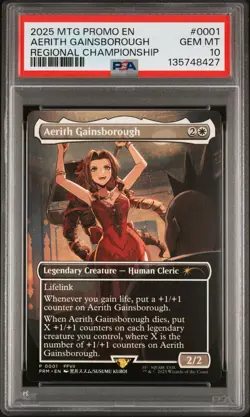 2025 MTG PROMOS REGIONAL CHAMPION #0001 AERITH GAINSBOROUGH PSA 10 - Image 1