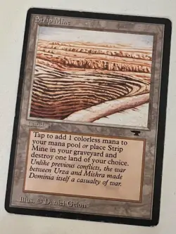Magic the Gathering MTG Antiquities Strip Mine (EVEN HORIZON) MP (Beta Bob) - Image 1