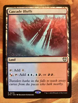 MTG Cascade Bluffs Commander: Outlaws of Thunder Junction Rare Near-Mint!! - Image 1