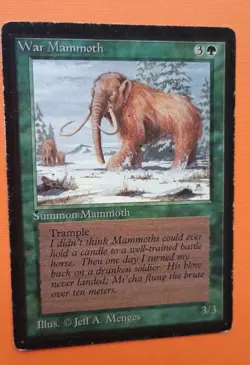 Magic the Gathering MTG BETA WAR MAMMOTH HP C 1993 Old School Vintage!! - Image 2