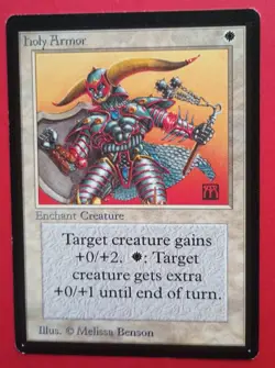 Magic the Gathering MTG BETA HOLY ARMOR LP/EX (Tiny bent corner) C 1993 - Image 1