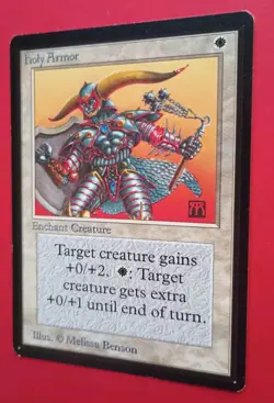 Magic the Gathering MTG BETA HOLY ARMOR LP/EX (Tiny bent corner) C 1993 - Image 2