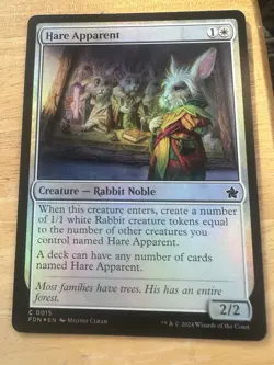Hare Apparent, FOIL, Foundations, MTG Pack Fresh! - Image 1