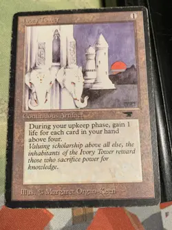 MTG Magic the Gathering Ivory Tower Antiquities Heavy Play HP #1 - Image 1
