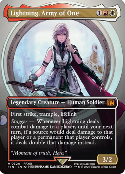 x1 Lightning, Army of One FIN Final Fantasy MTG 320 FULL ART BORDERLESS 1x - Image 1