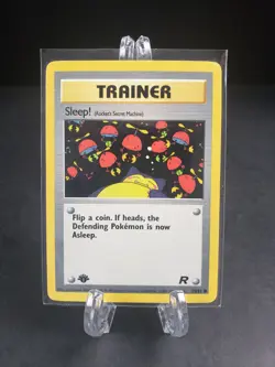 Pokemon TCG Sleep! 79/82 Team Rocket 1st Edition Common Trainer WOTC - LP - Image 1