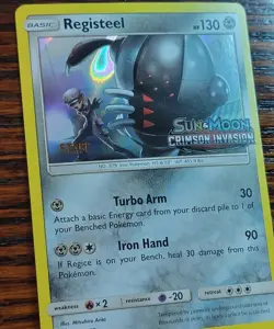 NM Registeel SM75 Prerelease STAFF Stamp Pokemon Promo - Image 2