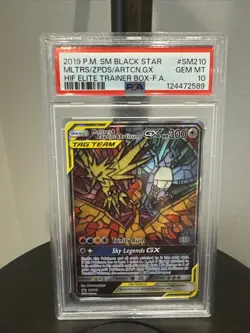 2019 Pokemon Sun & Moon Black Star Moltres & Zapdos & Articuno GX Promo PSA 10 - Image 1