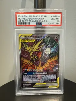 2019 Pokemon Sun & Moon Black Star Moltres & Zapdos & Articuno GX Promo PSA 10 - Image 1