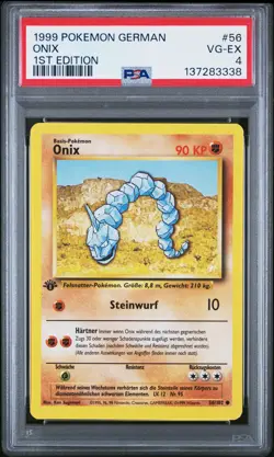 1999 POKEMON GERMAN 1ST EDITION #56 ONIX PSA 4 - Image 1