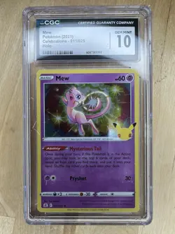 Mew Celebrations Stamped Holo Rare 011/025 CGC 10 GEM MINT Pokemon 2021 TCG - Image 1