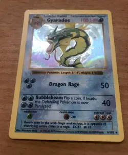 GYARADOS SHADOWLESS HOLO - Pokemon Base Set 6/102 *Lightly Played - See Pics* - Image 2