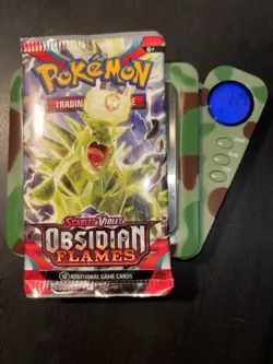 22.5g! HEAVY Weight Pokemon S&V Obsidian Flames Set Booster Pack Tyranitar Art - Image 1