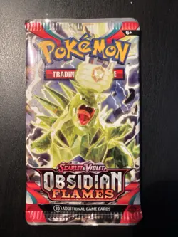 22.5g! HEAVY Weight Pokemon S&V Obsidian Flames Set Booster Pack Tyranitar Art - Image 2