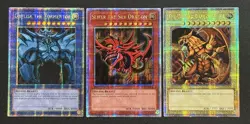 2023 YUGIOH 25TH QCR SECRET RARE OBELISK / SLIFER / RA NM SET 💫 - Image 1