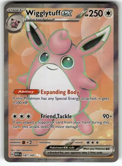 Wigglytuff ex 187/165 SV: Scarlet & Violet 151 NM Pokemon Card TCG - Image 1