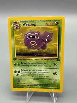 WEEZING 45/62 1st Edition Fossil WOTC Pokemon Card LP - Image 1