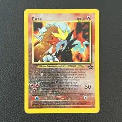 Entei - # 34 - Black Star Promo Rare Holo Movie 2001 - Pokemon Card - MP - Image 1