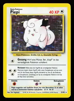 Clefairy (Piepi) 5/102 Holo Rare GERMAN Base Set Pokemon Card - Image 1