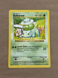 Pokemon TCG Bulbasaur Base Set, Shadowless Common Card 44/102 - Image 1