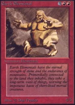 Heavy Play, English MTG Regular Earth Elemental Beta Magic the Gathering - Image 1