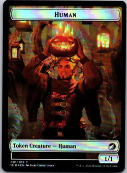 Magic the Gathering Human Token Ooze Innistrad: Midnight Hunt Foil MTG - Image 1