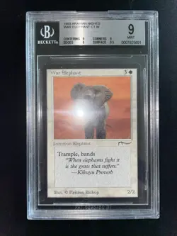 MTG War Elephant (Light) BGS 9Q+ Arabian Nights 1993 Graded NM LOW POP - Image 2