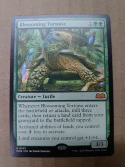 Blossoming Tortoise WOE #163 Non-Foil Standard Art NM MTG - Image 1