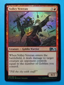 MTG 1x FOIL Volley Veteran NM Core Set 2019 M19 Magic - Image 1