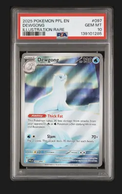 2025 POKEMON PFL EN-PHANTASMAL FLAMES ILLUSTRATION RARE #097 DEWGONG PSA 10 - Image 1