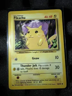 Pokemon Pikachu Yellow Cheeks Base Set 1999 Card #58/102 Vintage. - Image 1
