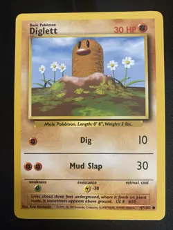 Diglett - 47/102 - Pokemon Card - Original Base Set - Image 1