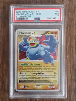 2008 POKEMON DIAMOND & PEARL STORMFRONT #98 MACHAMP LV.X-HOLO PSA 7 - Image 1