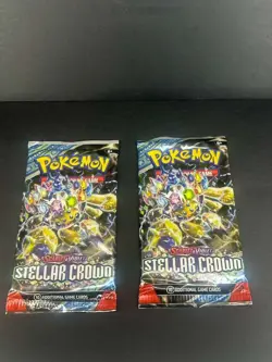 7 Pokemon Scarlet & Violet Stellar Crown Booster Packs - Factory Sealed Lot - Image 2