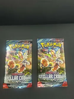 7 Pokemon Scarlet & Violet Stellar Crown Booster Packs - Factory Sealed Lot - Image 4