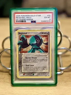 2006 Pokemon Gold Star Registeel EX Legend Maker PSA 6 - Image 1