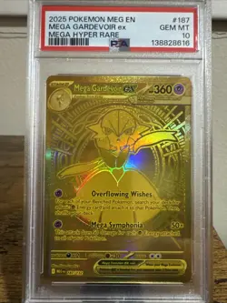2025 Pokemon Meg EN Mega Gardevoir EX Meda Hyper Rare #187 PSA 10 GEM MINT - Image 1