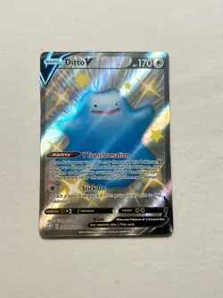 Pokemon TCG Ditto V Shining Fates SV118/SV122 Holo Shiny Rare - Image 1