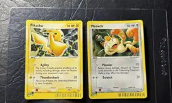 2003 SWIRL PIKACHU 12 MEOWTH 13 HOLO Rare POKEMON Promo N/M - Image 1