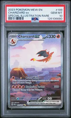 2023 POKEMON MEW EN-151 SPECIAL ILLUSTRATION RARE #199 CHARIZARD EX PSA 10 - Image 1