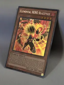 2 x YuGiOh TCG Elemental HERO Blazeman WSUP-EN032 World Superstars Secret 1st LP - Image 4