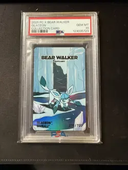 2025 Bear Walker x Pokemon Center Skateboard Card Glaceon /720 PSA 10 - Image 1